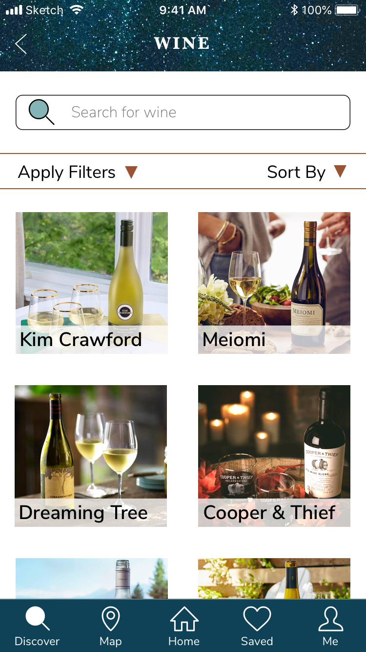 Search Wine Page