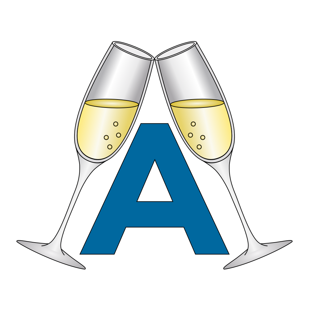 Champagne glasses logo in color