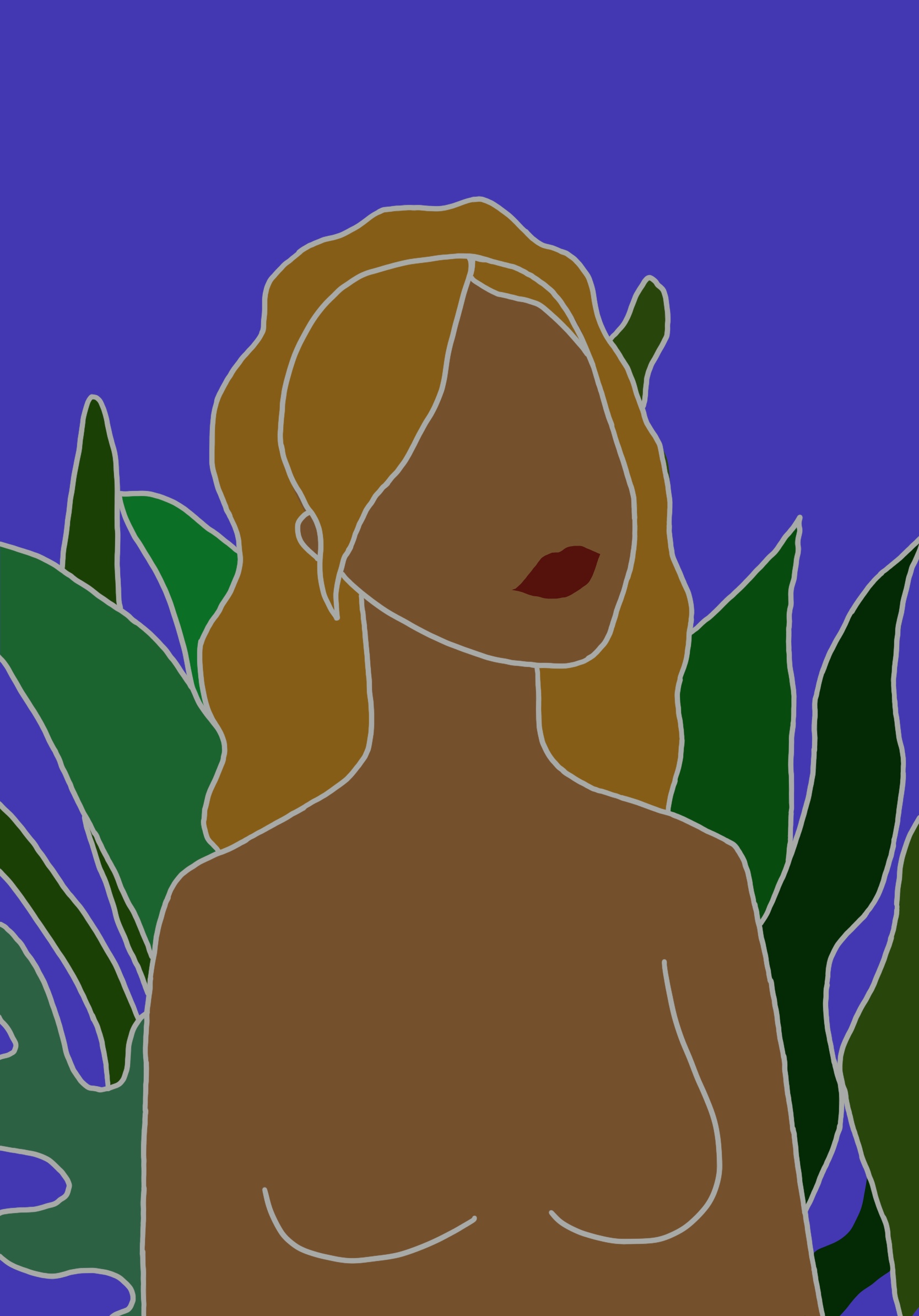 Female-with-plants-digital-illustration