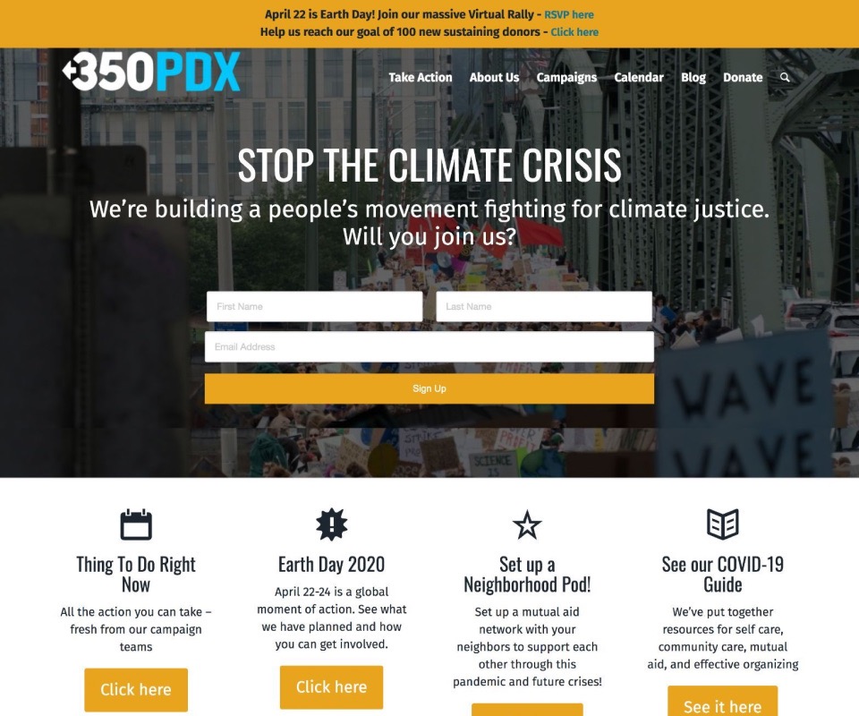 350PDX homepage