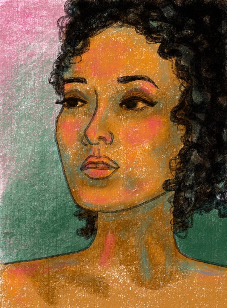 Digital painting of woman