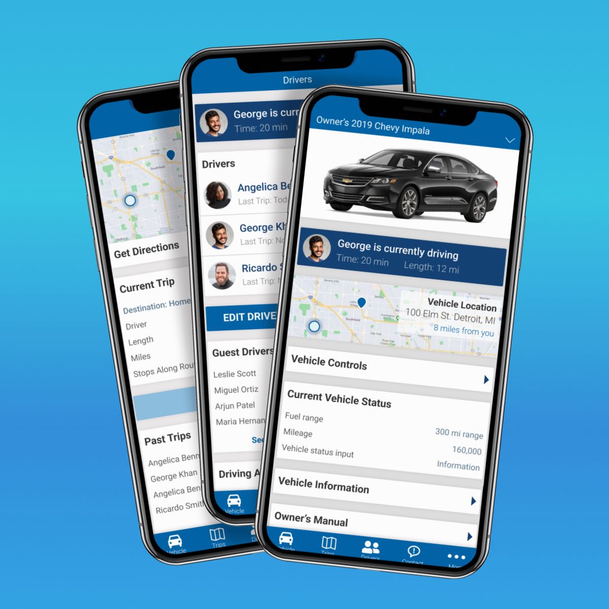 Mockups of automative app